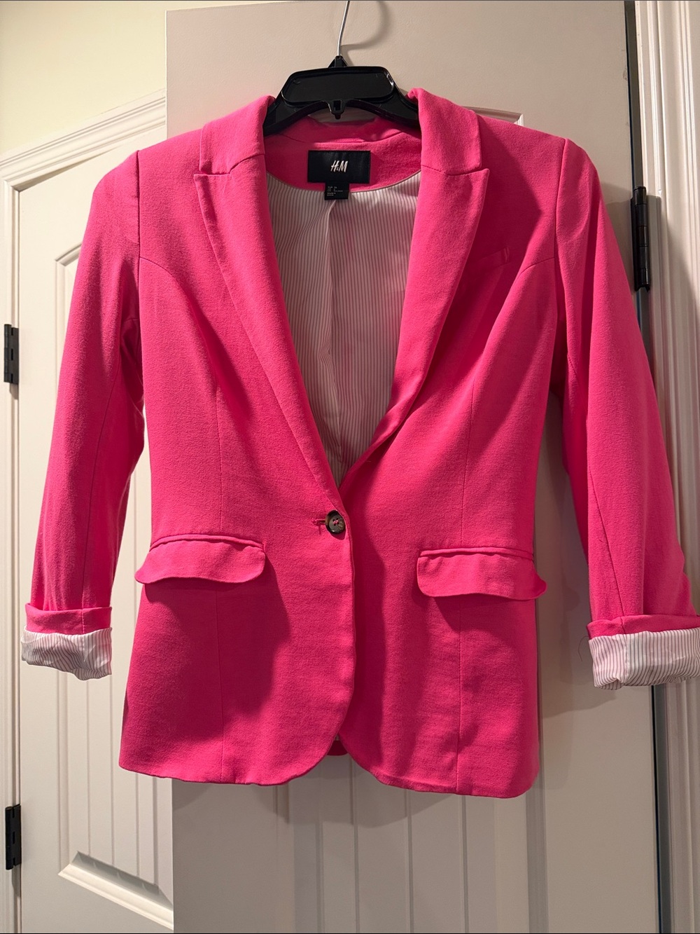 H&M Bright Pink Women's Tailored Blazer